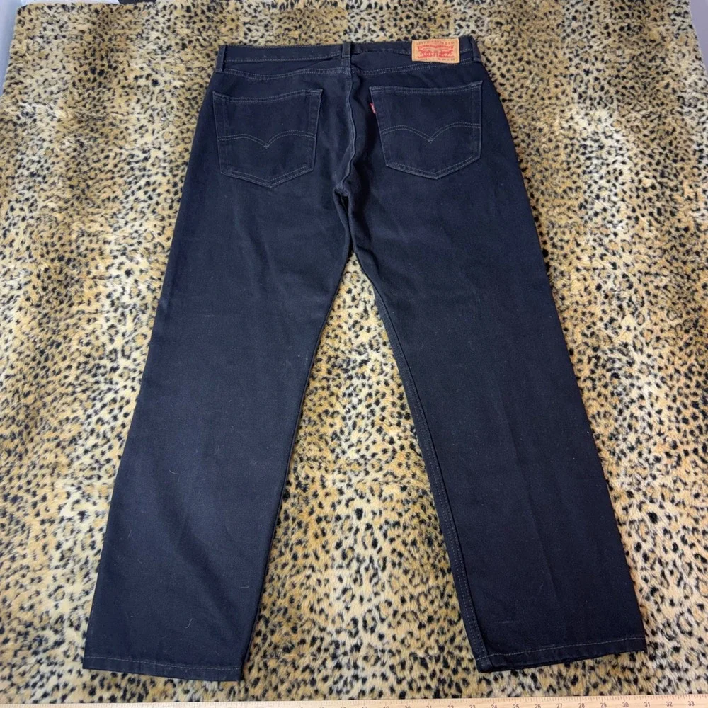 Levis 505 Regular Fit Black Denim Jeans Mens W36 L29 Straight Leg Pants